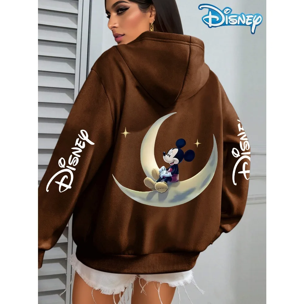 

Повседневная толстовка с капюшоном и длинными рукавами Disney Mickey Sits on the Moon, подходит для осени и зимы