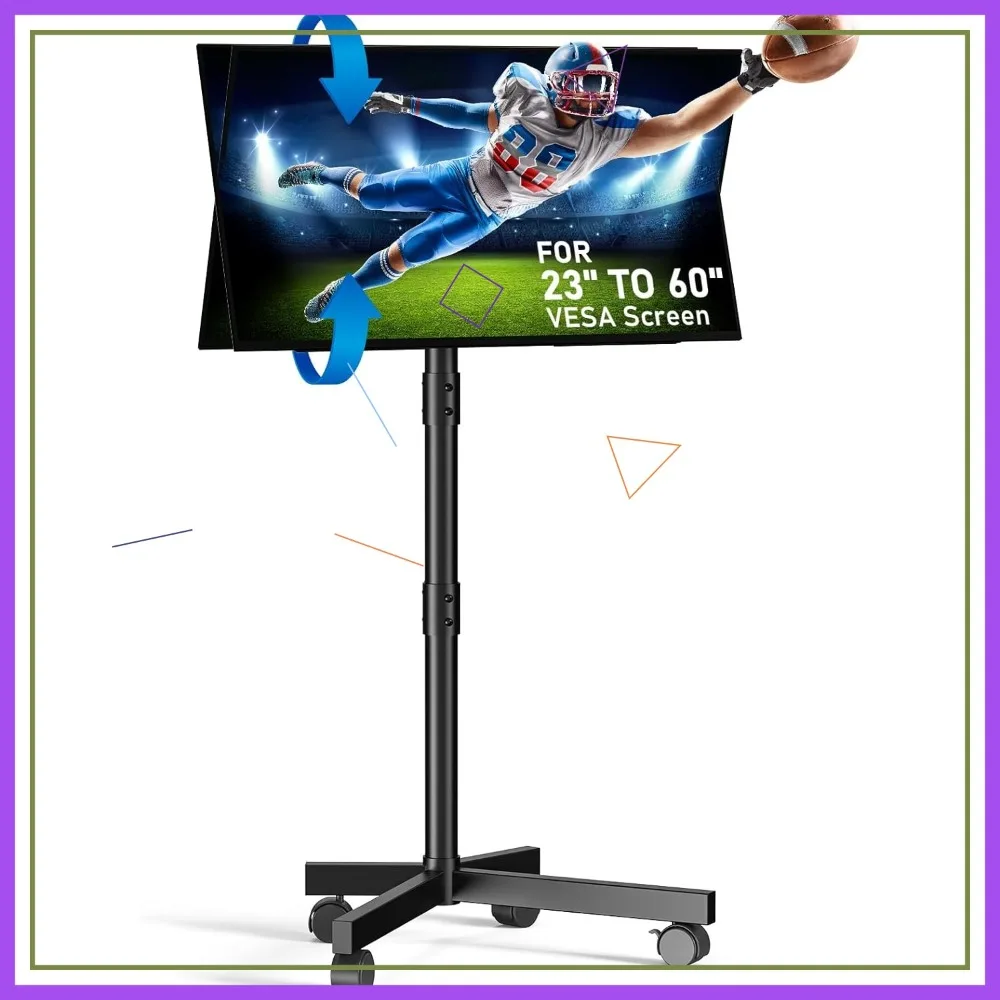 

Регулируемая мобильная подставка для телевизоров с диагональю 23-60 дюймов, с регулировкой наклона и высоты, на колесиках, максимальный VESA 400x400 мм, черная