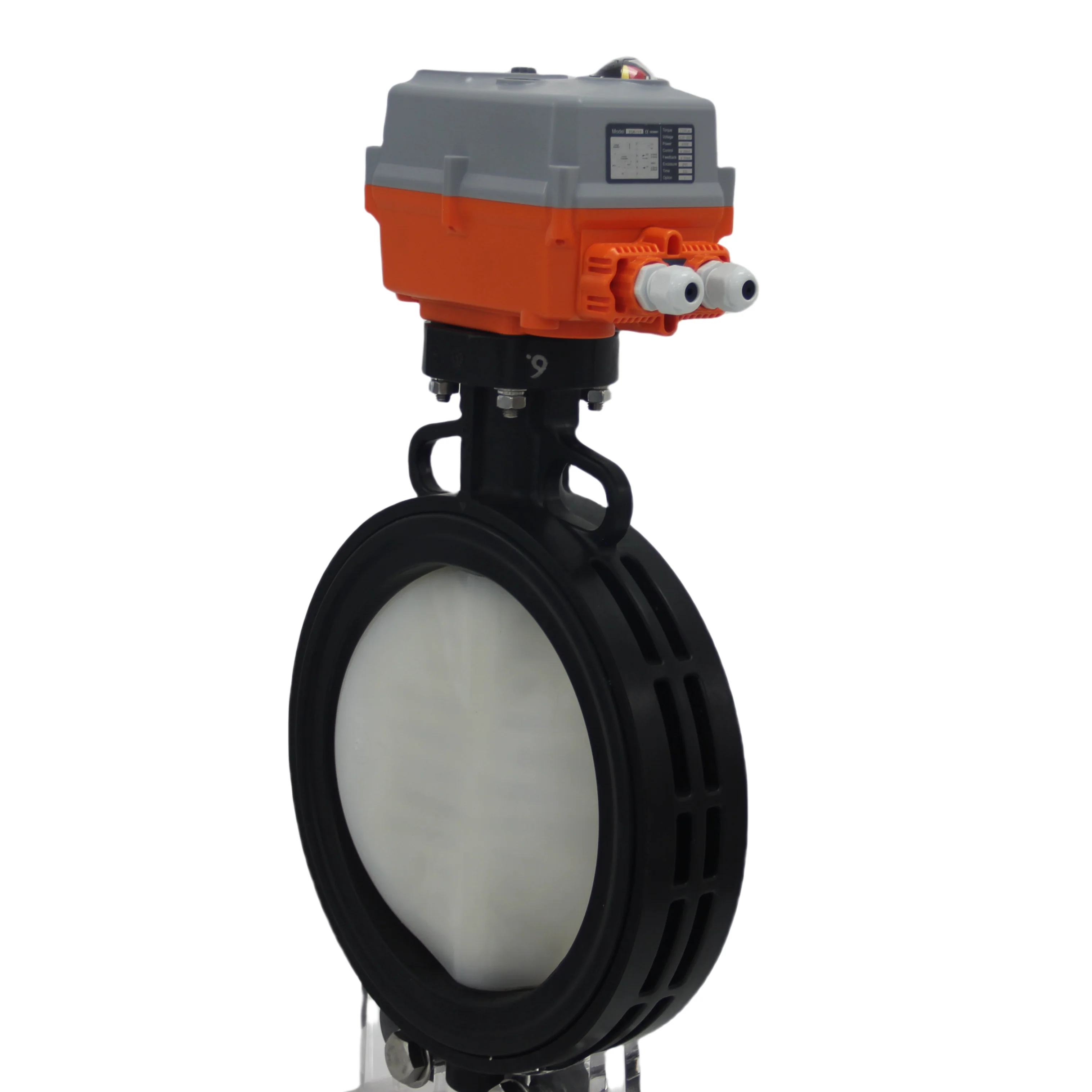 Radiant Factory Price Multiple Sizes PVC Wafer Electric Plastic Butterfly Valve DN50-DN200 Water 2-way