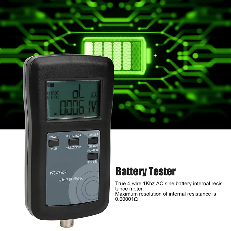Hot sale YR1035 Internal Resistance Tester High Accuracy Lithium Battery Resistance Tester Kit Test Range 20mΩ-200Ω