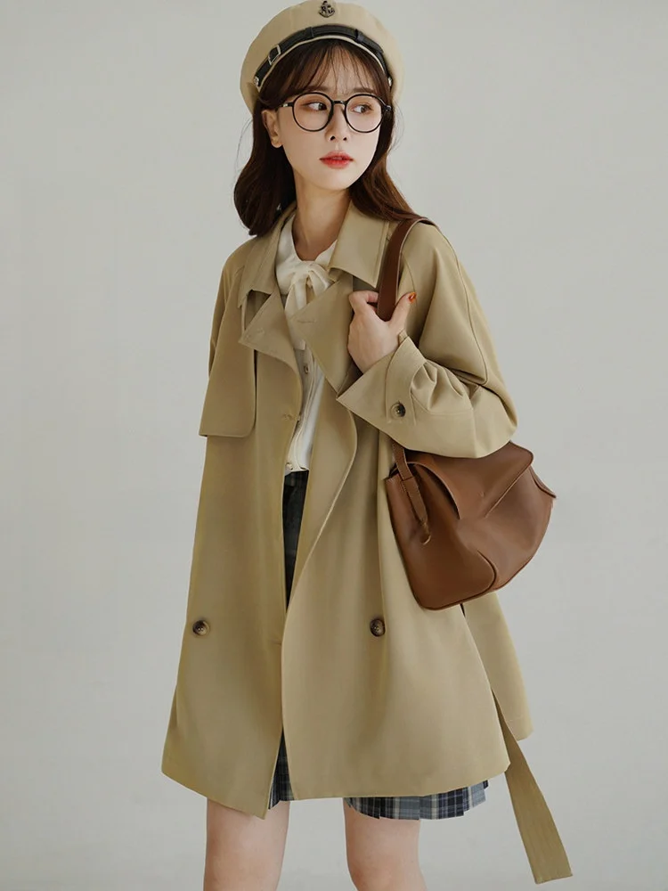 

Женская свободная повседневная куртка-кардиган оверсайз на осень-зиму в японском стиле, универсальная, маленького размера, из полиэстера.