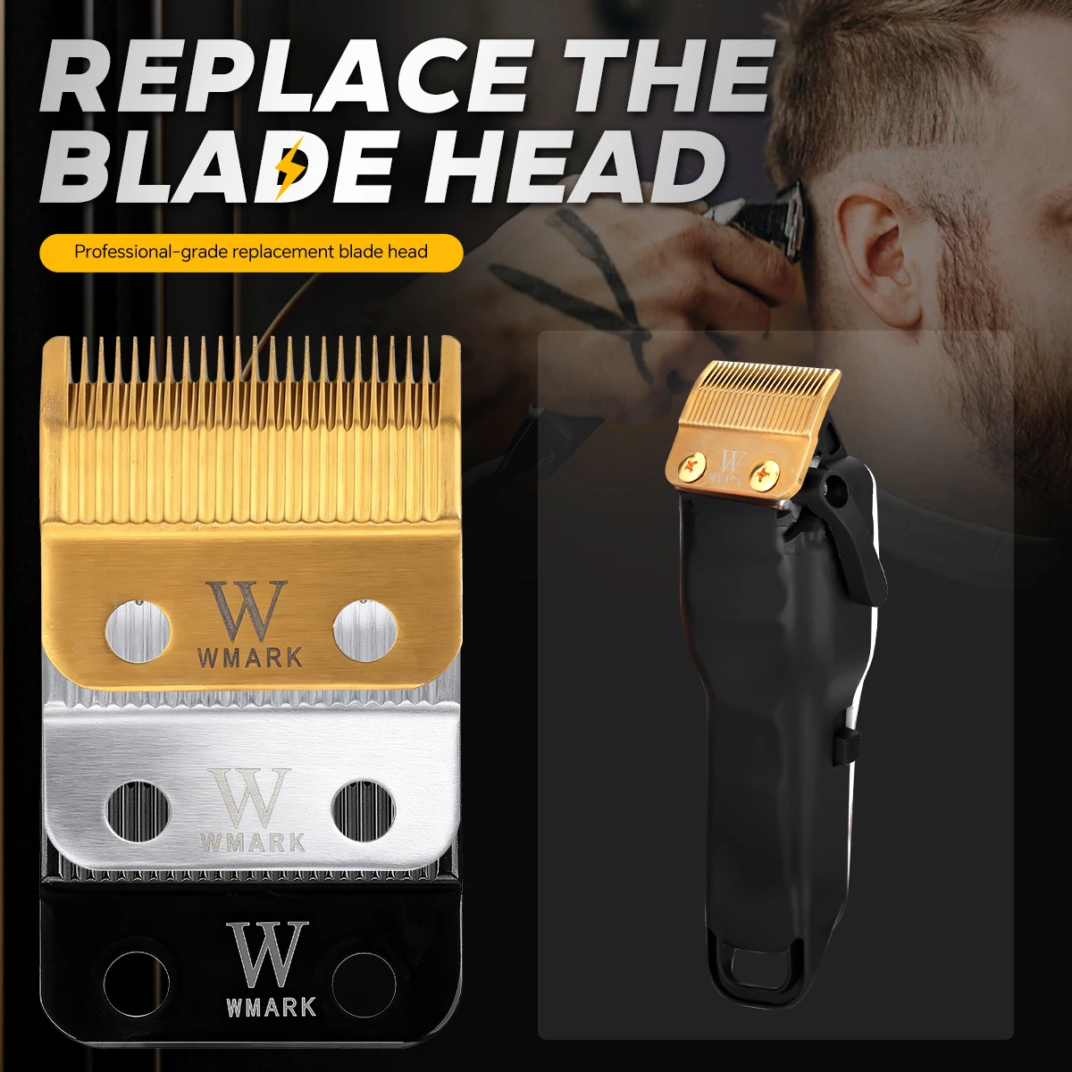 Para cuchillas Wahl Clipper, repuesto profesional, acero rico en carbono con tornillos dorados para un corte suave