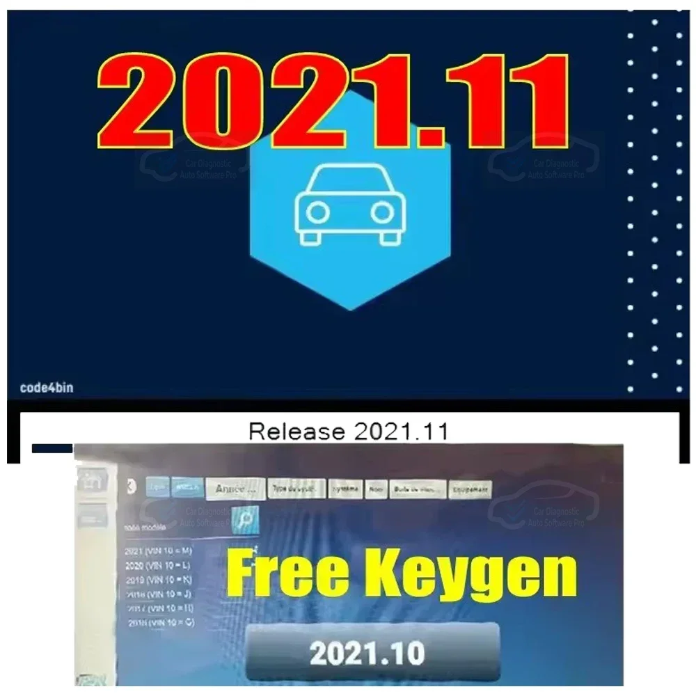 Auto+cos 2021.11+ D 2021.10B Phi Keygen Obd Scanner VCI AK D150E Link Car Truck Diagnostic Tools Software for Automotive