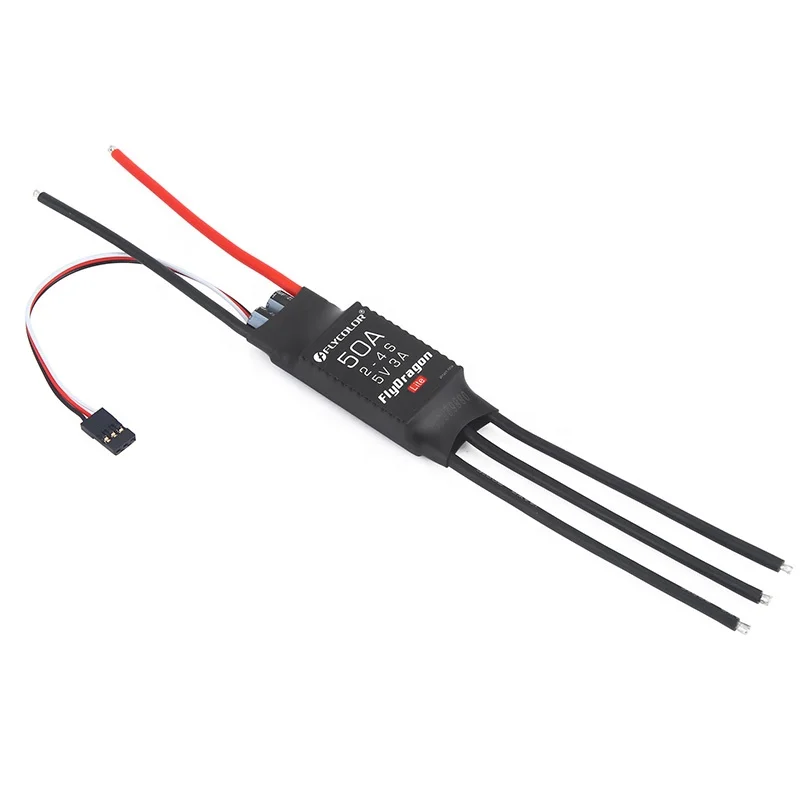Flycolor FlyDragon Lite 2-4S 20A-50A Brushless ESC 5V 2A/3A BEC Speed Controller for RC Airplane & Fixed Wing Drone