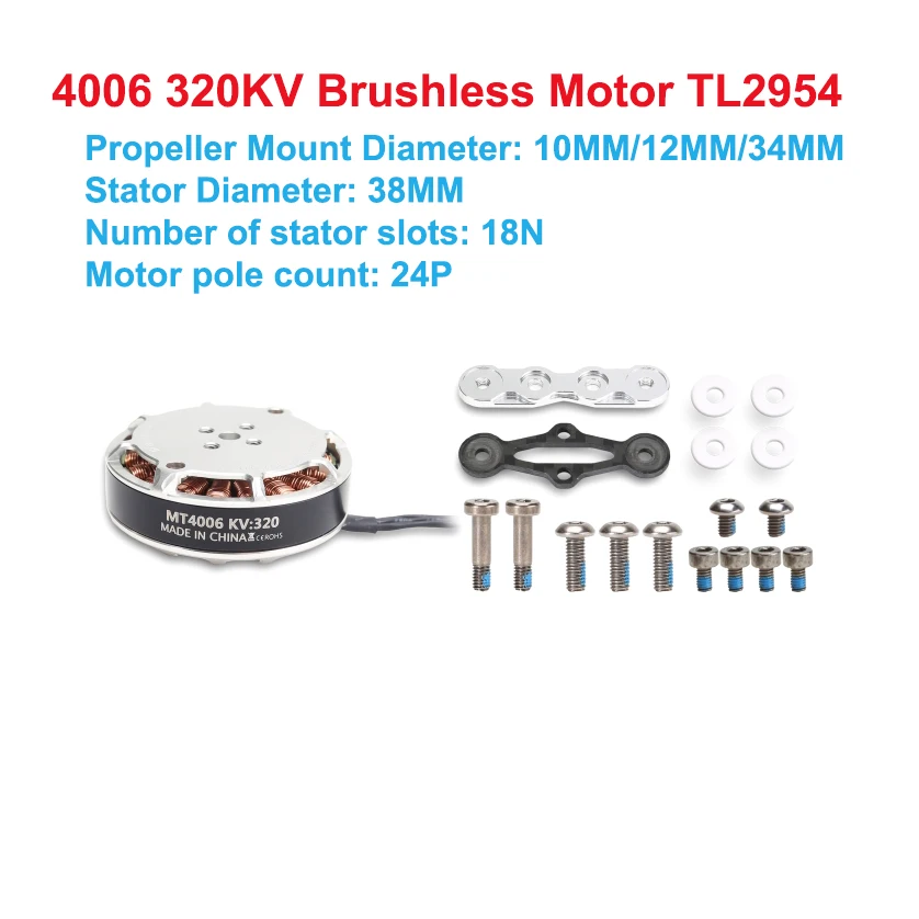 

Бесщеточный двигатель Tarot-RC 4006 6S 320KV TL68P02 / 4006 4S 620KV TL2954 для мультикоптеров, самодельных радиоуправляемых самолетов и дронов (1 шт.)