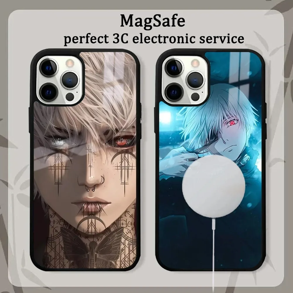 Anime T-Tokyo G-Ghoul Kaneki Ken For Evil Frosted Phone Case For iPhone 15 14 13 12 11 Pro Max Plus Mini Mirror Magnetic Cover