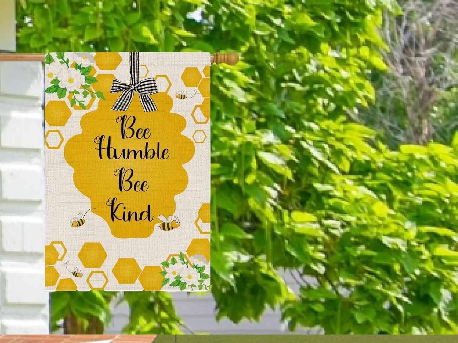 12x18 Inch Double Sided Summer Garden Flag - Summer Bee Kind House Flag - Seasonal Large Outdoor Yard Flags of Burlap - Larg SSL