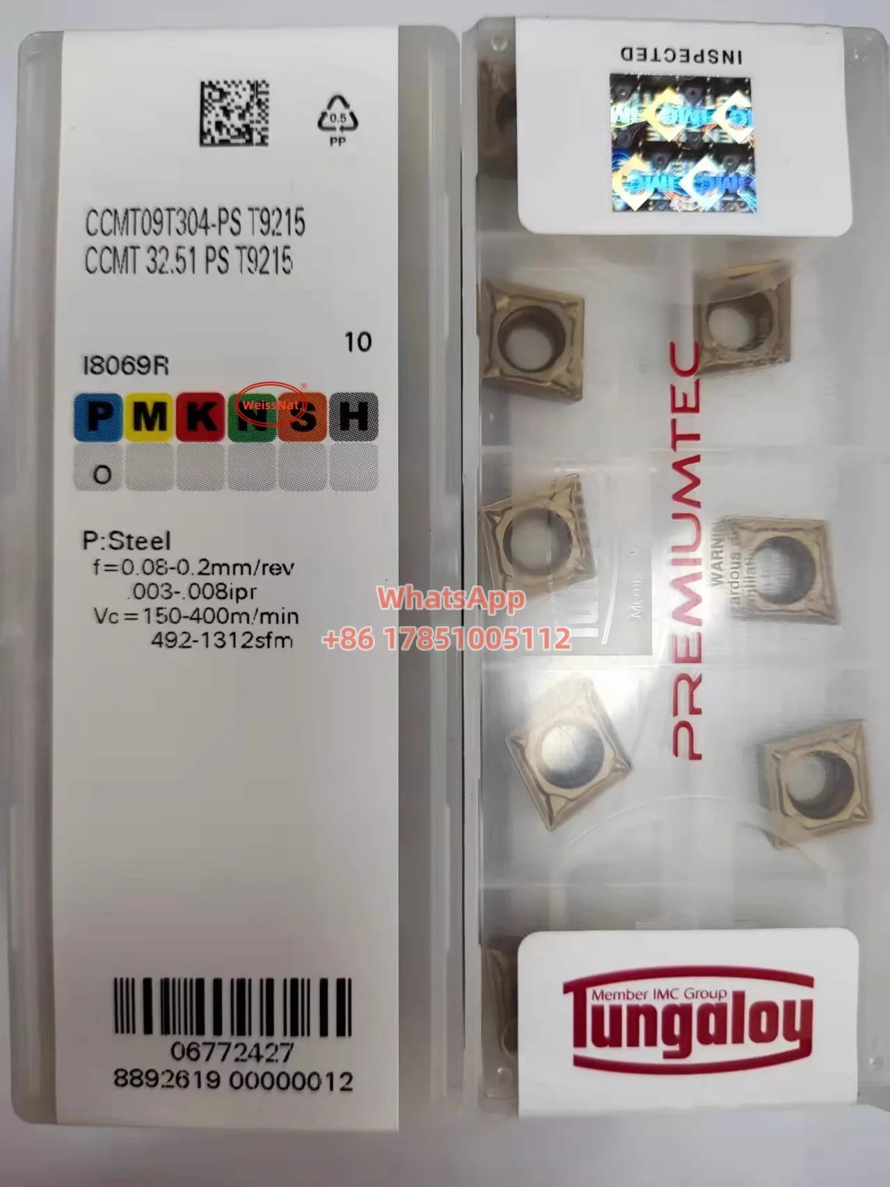 tungaloy CCMT060202-PS,CCMT060204-PS,CCMT060208-PS,CCMT09T304-PS,CCMT09T308-PS T9115 T9215 hardmetalen wisselplaten,