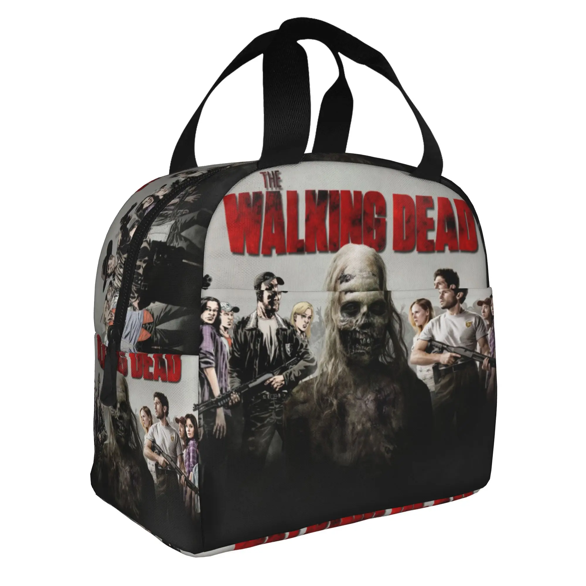 The Walking Dead Thermal Insulated Lunch Bag Women Horror Zombie TV Show Portable Lunch Tote for Camping Storage Food Box