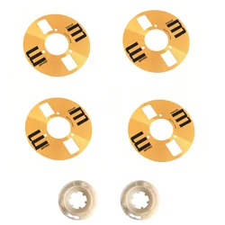 Metal (Aluminum) Reel for Cassette Tape  (Pack of 4 Reels + 2 Wheel)