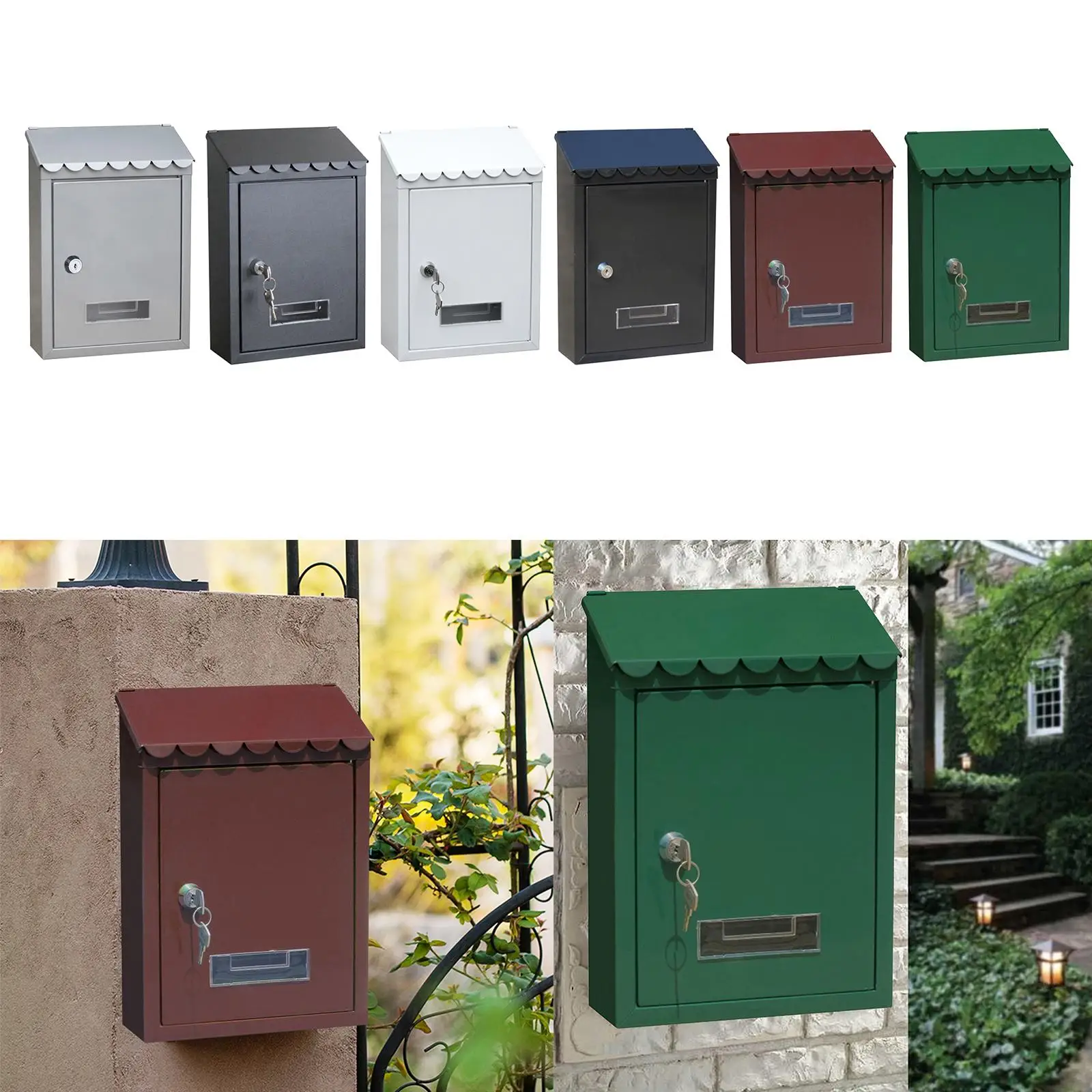 Metal Rust-proof Mailbox Mail Mail Box Home Gate Large Magazines Storage