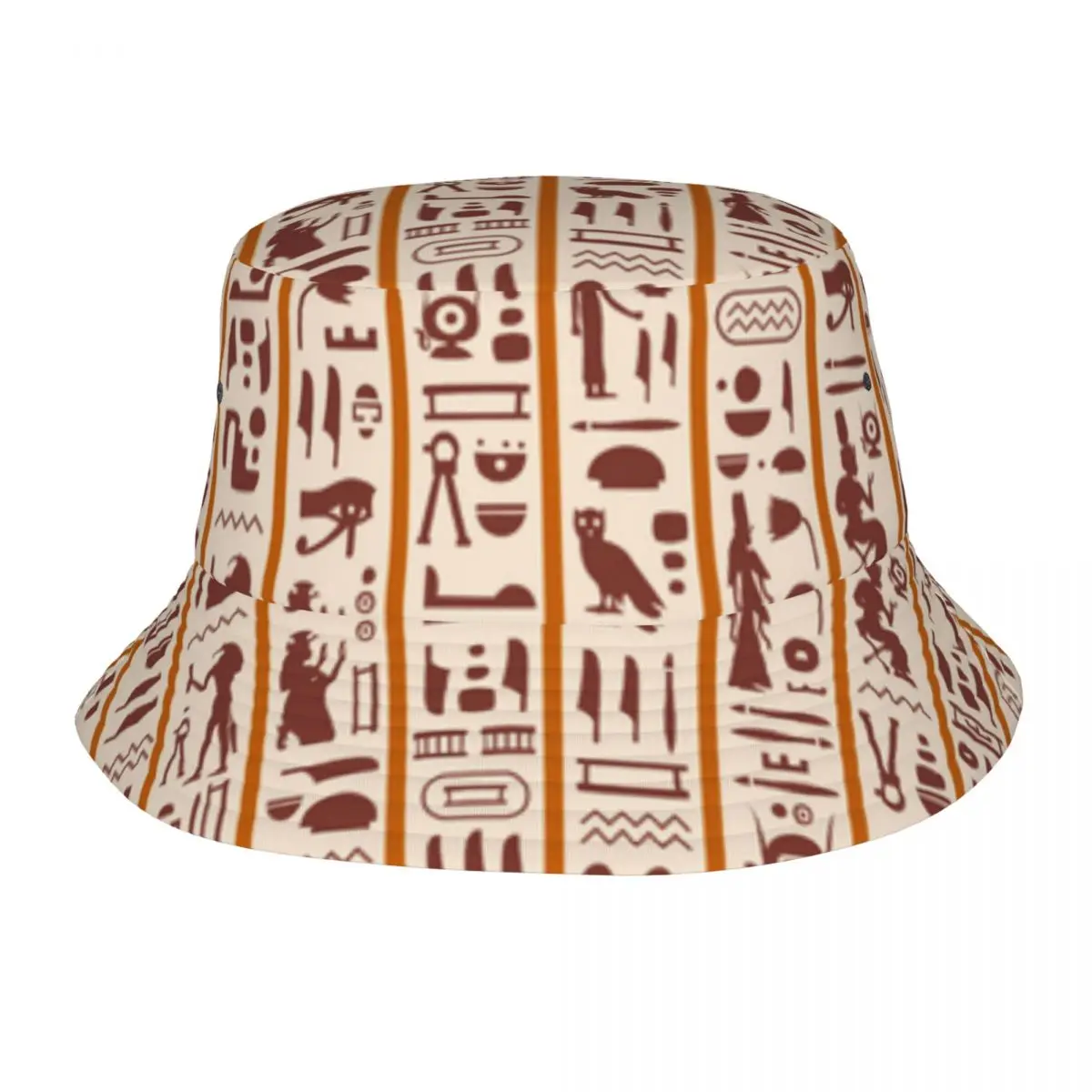 

Retro Ancient Egyptian Hieroglyphs Unisex Casual Sun Hat Bucket Bob Hip Hop Cap Fisherman Panama