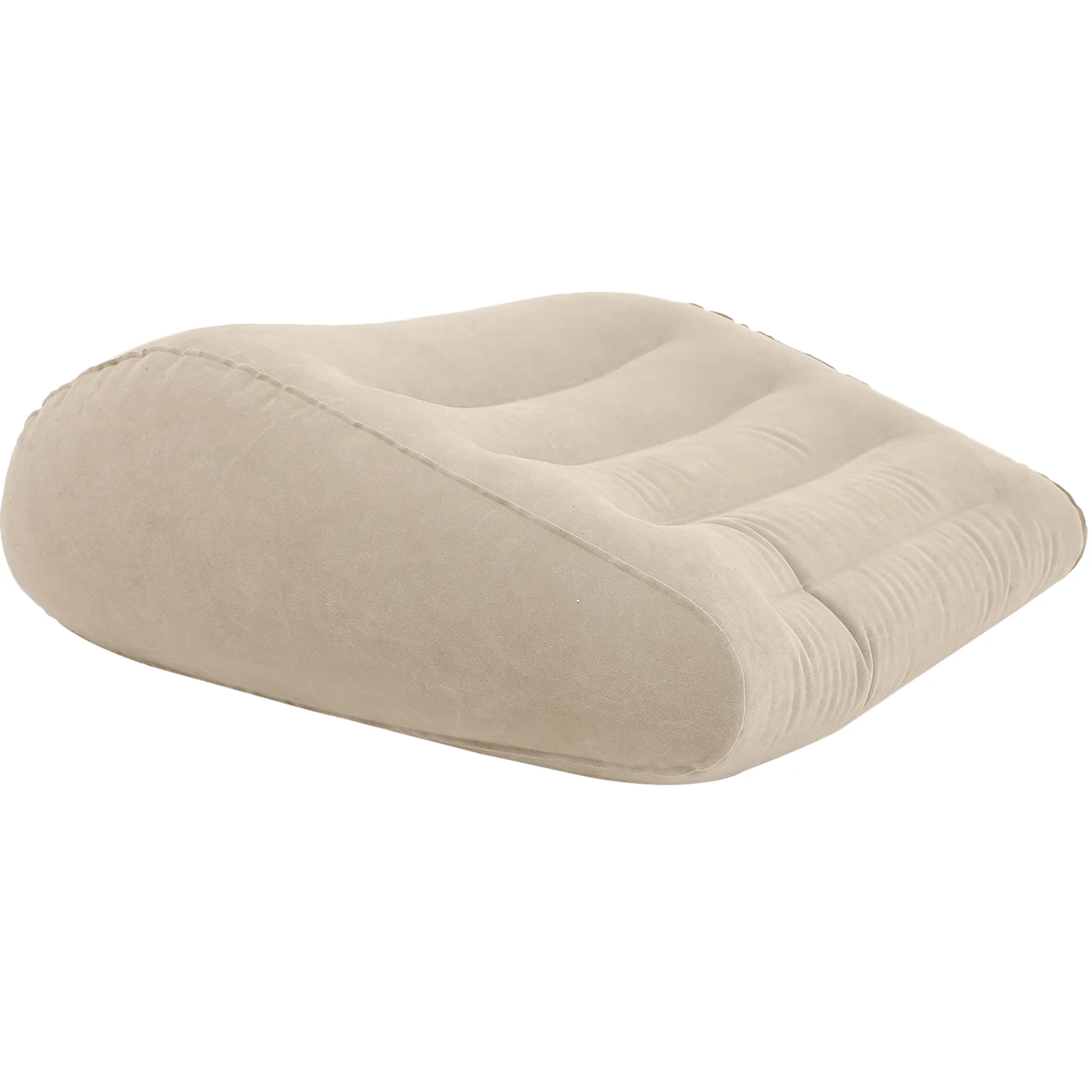 

Inflatable Back Pillow Light Grey Ergonomic Design Travel Storage Bag Office Cushion Rest Tool