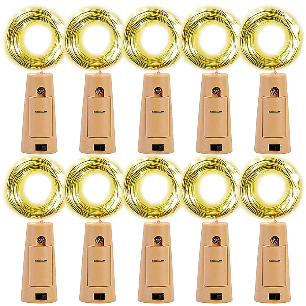 

10 PCS Copper Wire With Battery powered cork bottle light 2m LED light bar light birthday party wine bottle stopper light bar