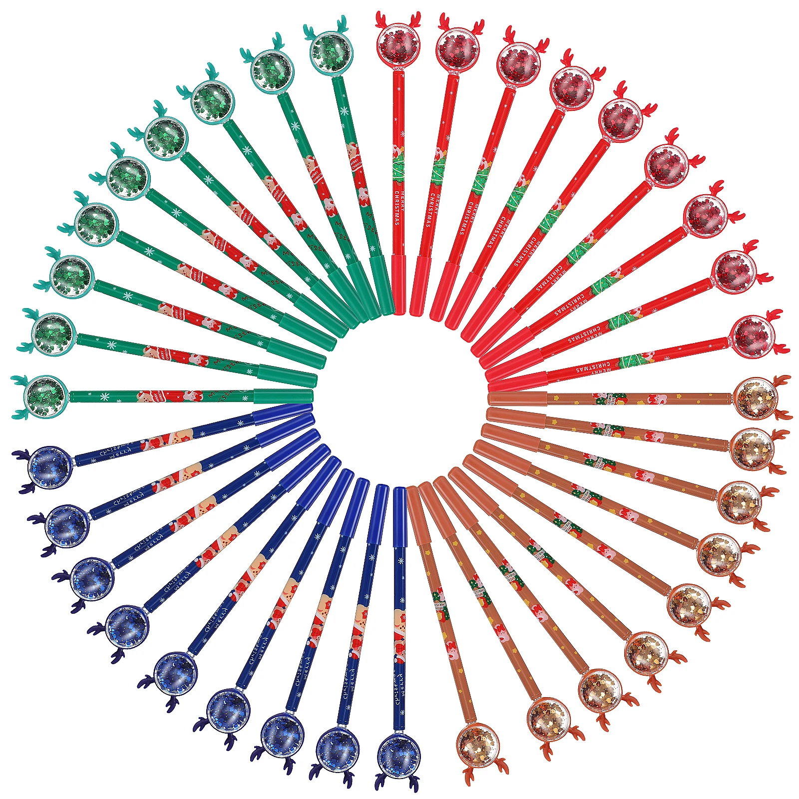 

36 Pcs Gel Ink Rollerball Pens Chritmas Gel Ink Pens Party Favor Cartoon Drawing Reindeer Stationery Roller Ball Pens