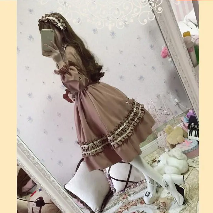 Harajuku Japanisch Kawaii süße Lolita Kleider Vintage Retro Party Femme Robe Bowknot niedlichen Cosplay Kleid