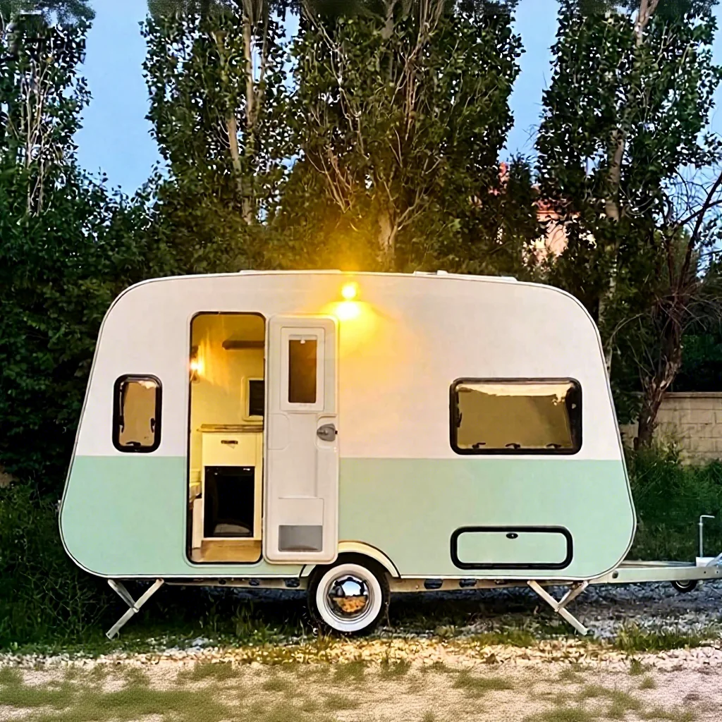 Static Mini RV Travel Trailer Camping Portable Movable