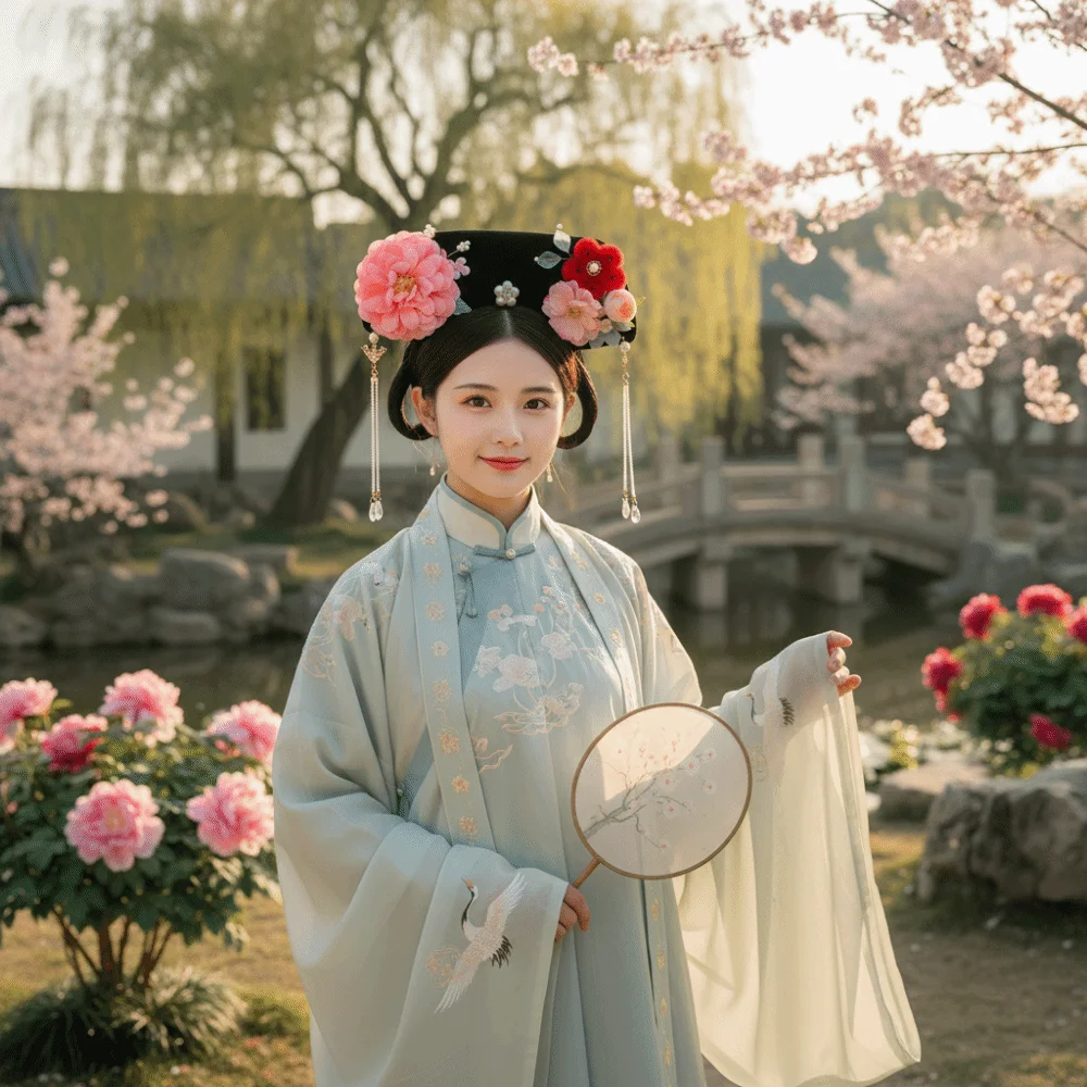 

Chinese Royal Style Flower Headwear Non-slip with Tassel Cheongsam Headband Traditional Ancient Style Hair Hoop Cheongsam Dress