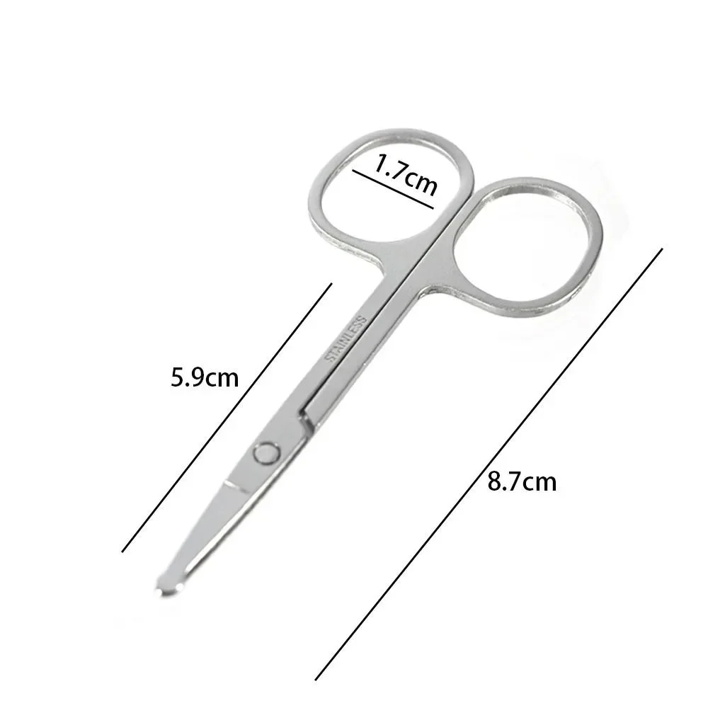 Stainless Steel Nose Hair Cut Makeup Manual Beard Trimmer Nose Ear Hair Clippers Trimmer Round Head Beauty Tool Eyebrow Trimming