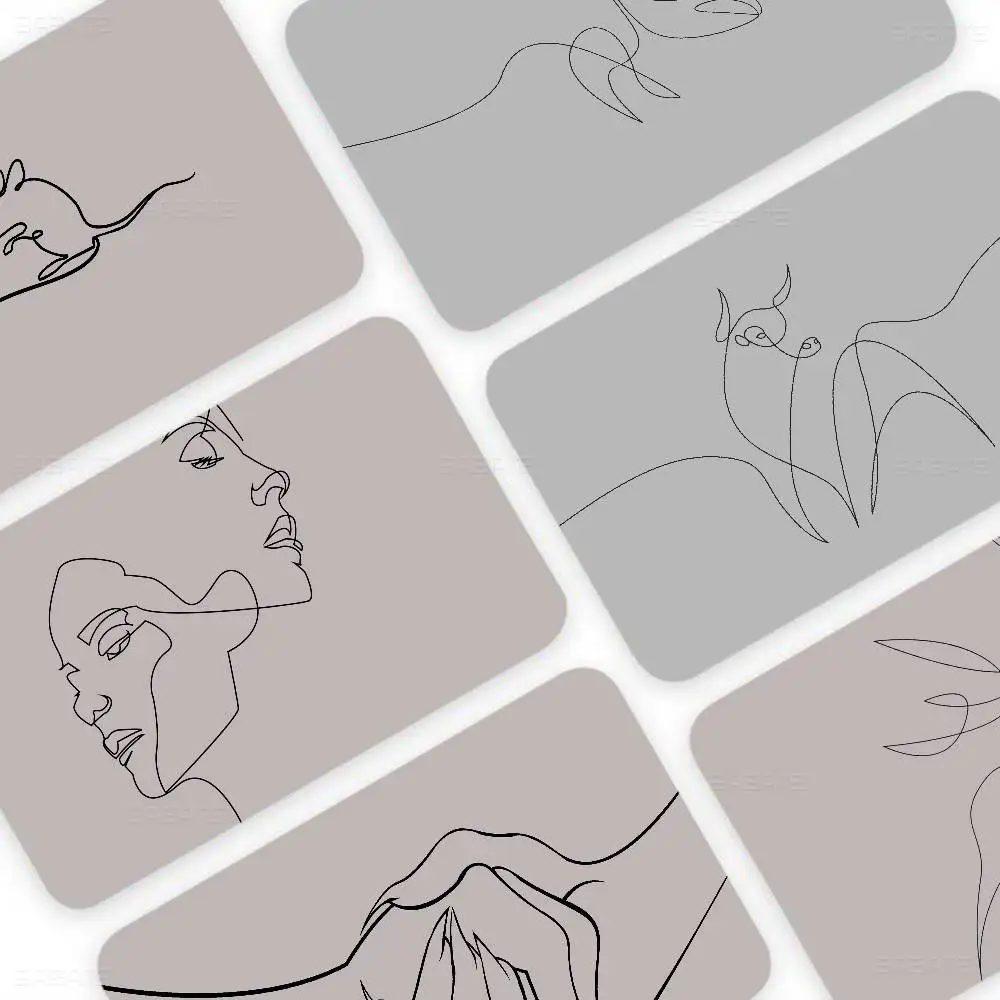 Line Art Anime Young Creidt Card Debit Card Sticker Film Case Front Tape for Small Big Chip No Chip