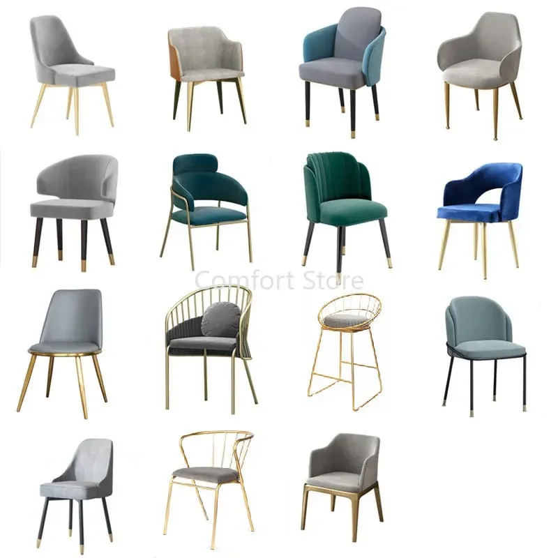 Kitchen Bedroom Dining Chairs Nordic Velvet Ergonomic Dresser Dining Chairs Modern Luxury Designer Stuhl Home Furniture D10C