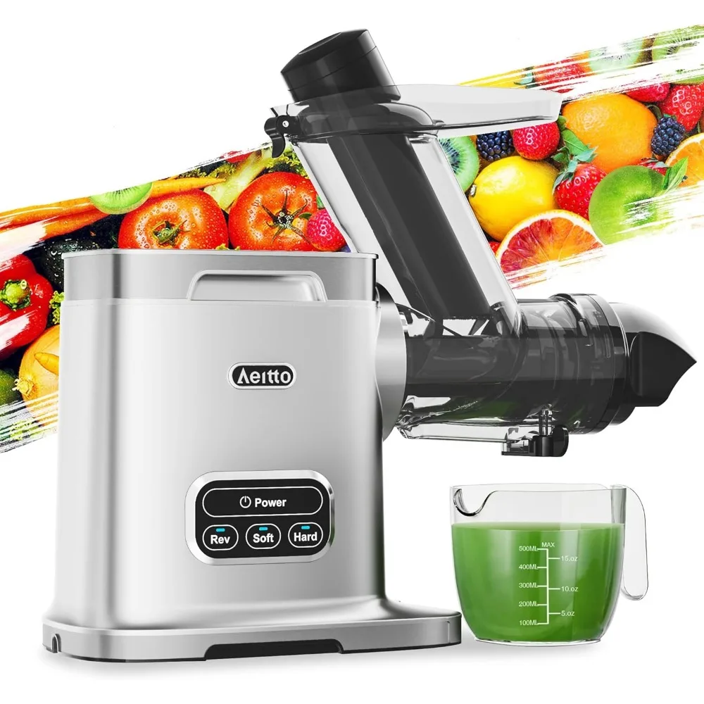 

Cold Press Juicer with 3.6 Inch Wide Chute, Large Capacity, High Yield, 2 Modes for Fruits and Vegetables