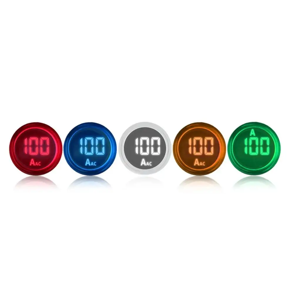 0-100A AC Round LED Digital Display Ampermeter Signal ​Current Indicator Digital Voltage Measuring Instrument Indicator