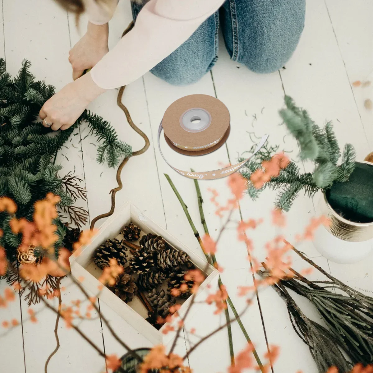 

10m Ribbon Polyester Durable for Gift Packaging Christmas Party DIY Wrapping Crafts Balloon Ribbon Roll