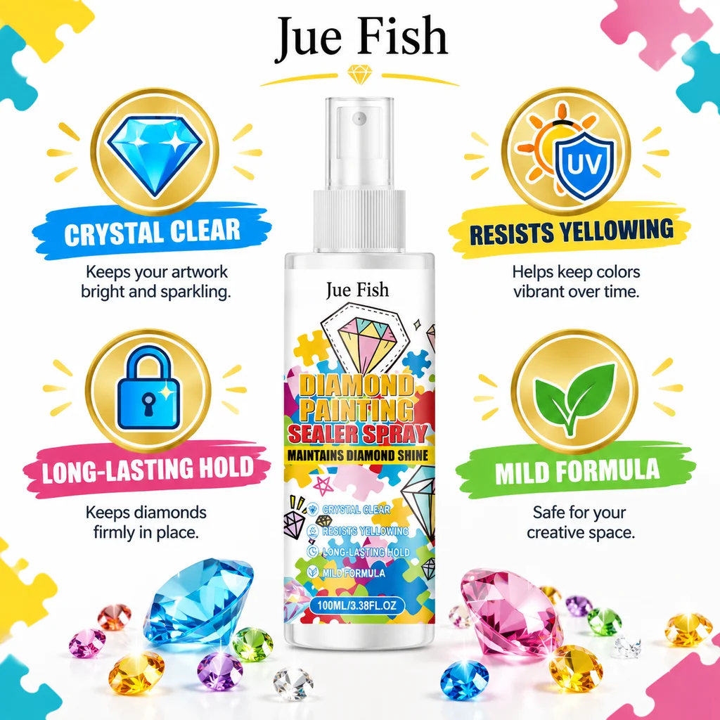 100ml Diamond Art Sealer Quick-drying Diamond Painting Protector Clear Sealer Spray Craft Sealant for Finished Artwork DIY Craft