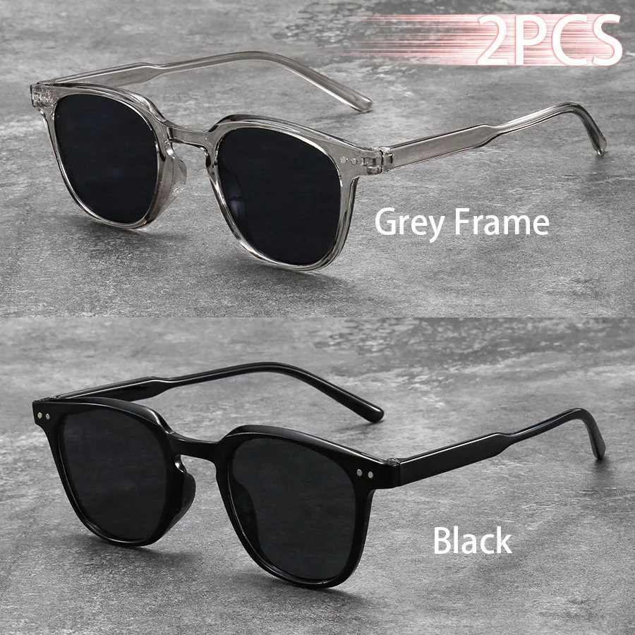 2 Stück Modische Kleine Runde Unisex-Sonnenbrille für Damen und Herren mit Farbverlauf-Rosa Gläsern und Klassischer Metalldekoration – Detail 1