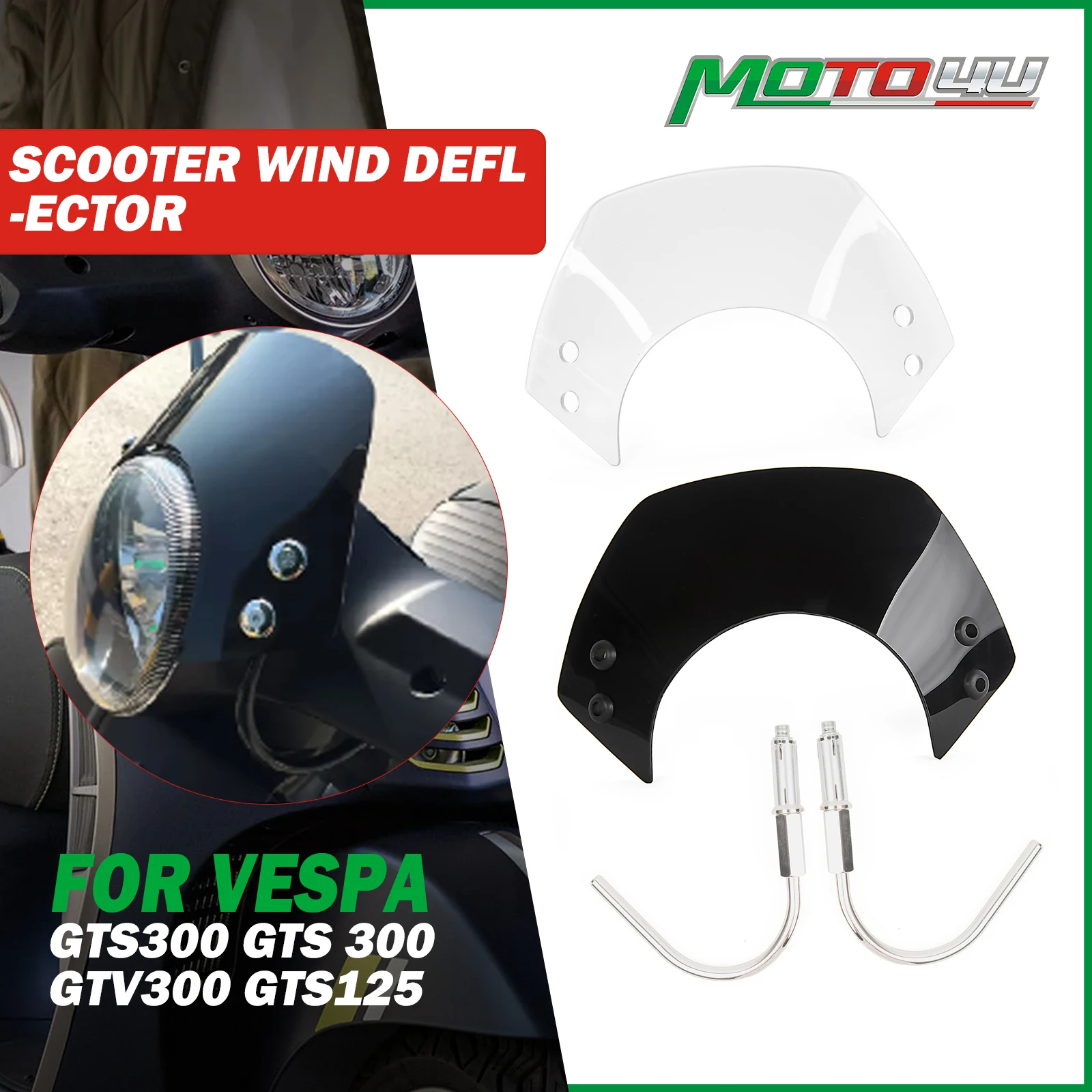 Windscreen Windshield Scooter Wind Deflector Motorcycle Accessories Low wind 1 PC For GTS300 GTS 300 GTV300 GTS125
