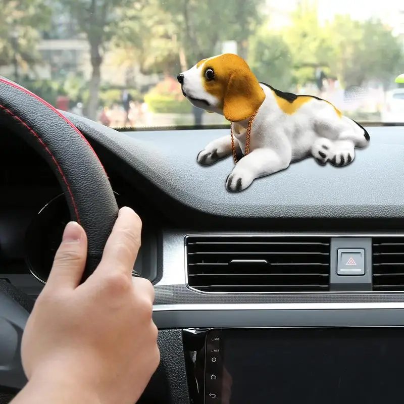 Bobbing Head Dog For Dashboard Bobblehead Puppy Statue Desktop Ornament Dashboard Craft For Car Interior Home Decoration