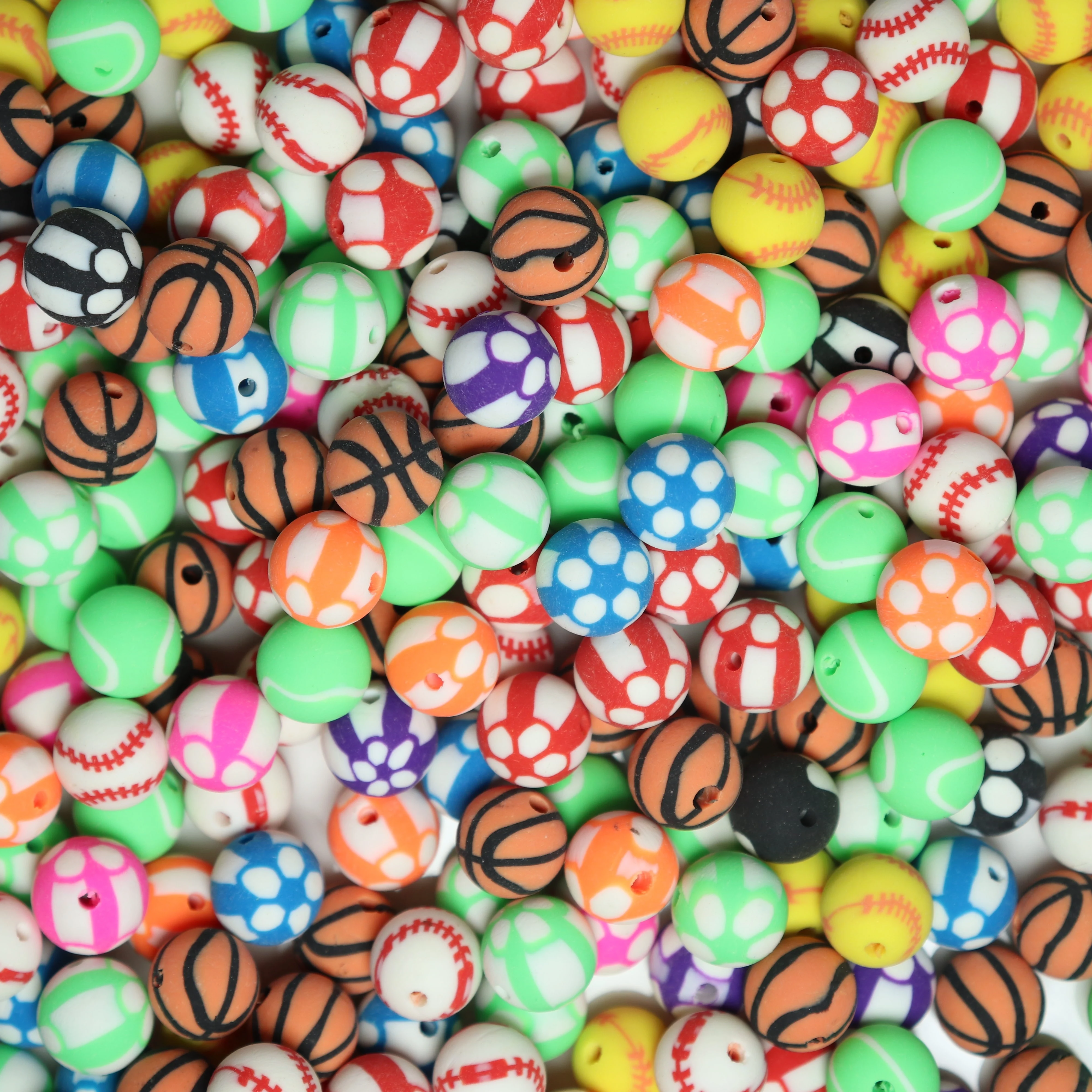 Sporty-style; soft clay beadsbeads, DIY bracelets, necklaces. Commemorative, festive, gifts. Decorative beads handmade jewelry