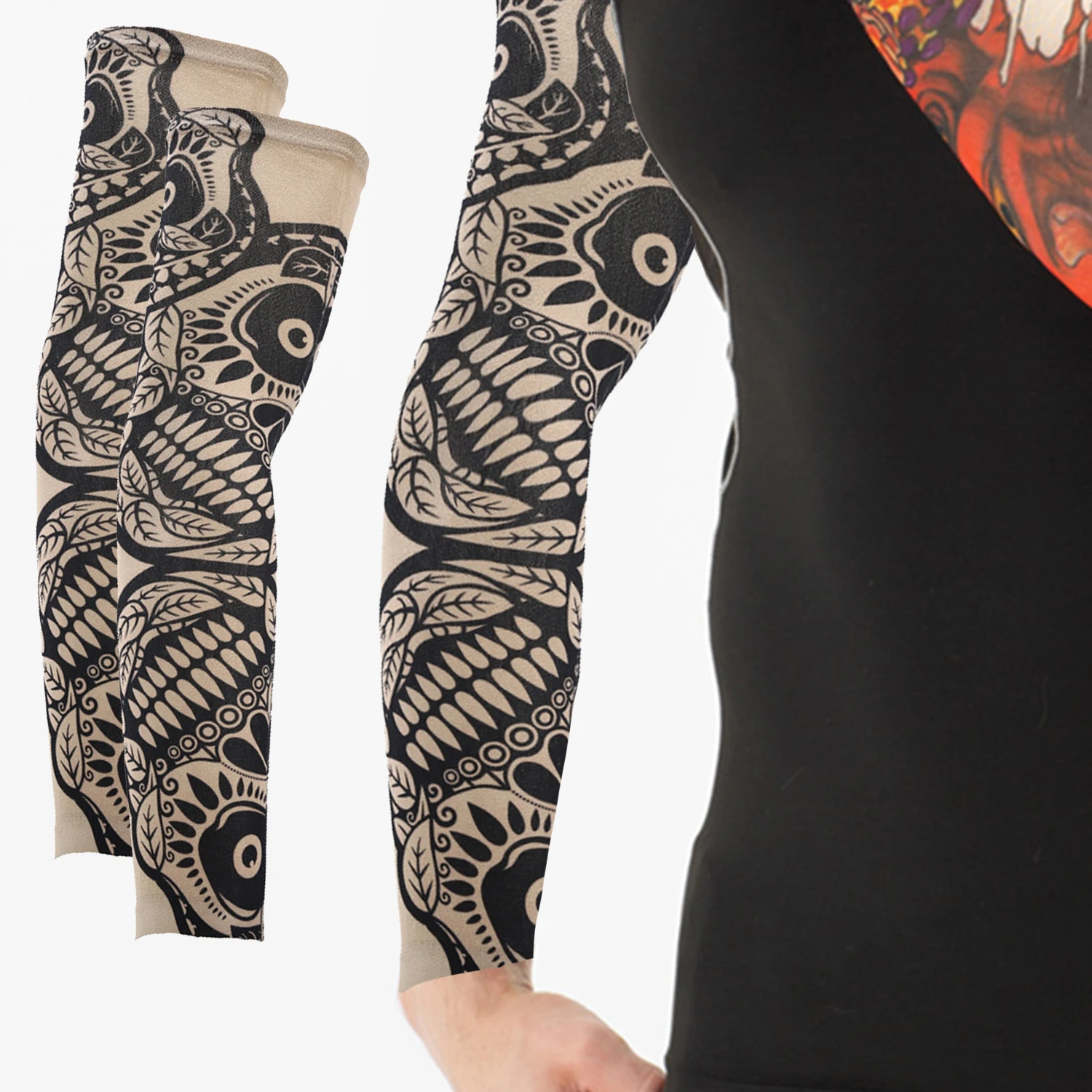 

1 PC Street Tattoo Arm Sleeves Sun Protection Arm Cover Outdoor Riding Sunscreen Arm Sleeves Glover For Men Women