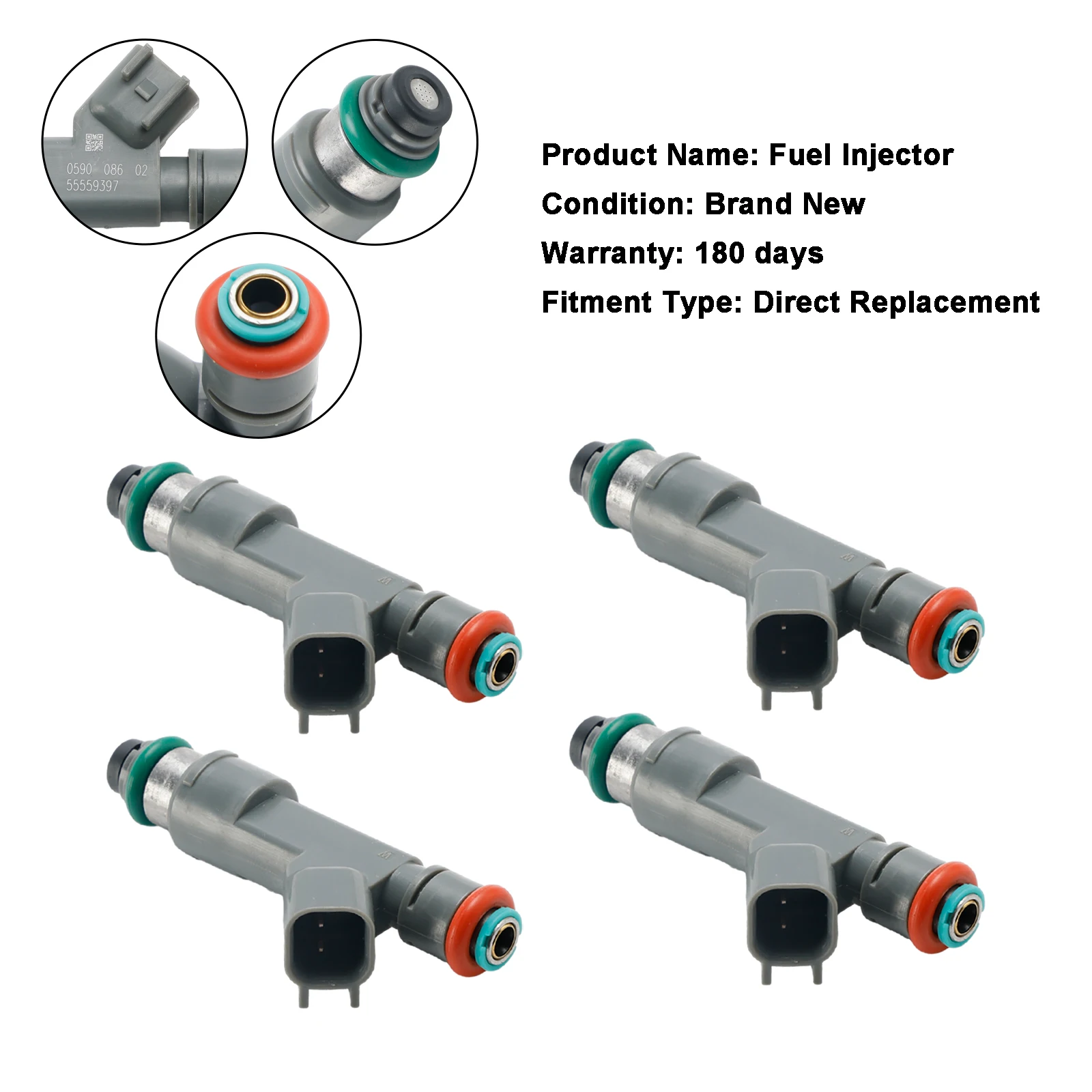 4 Stück Einspritzdüse 55559397   Passend für SAAB 9-3 2.0L Turbo 2007-2011 8653608