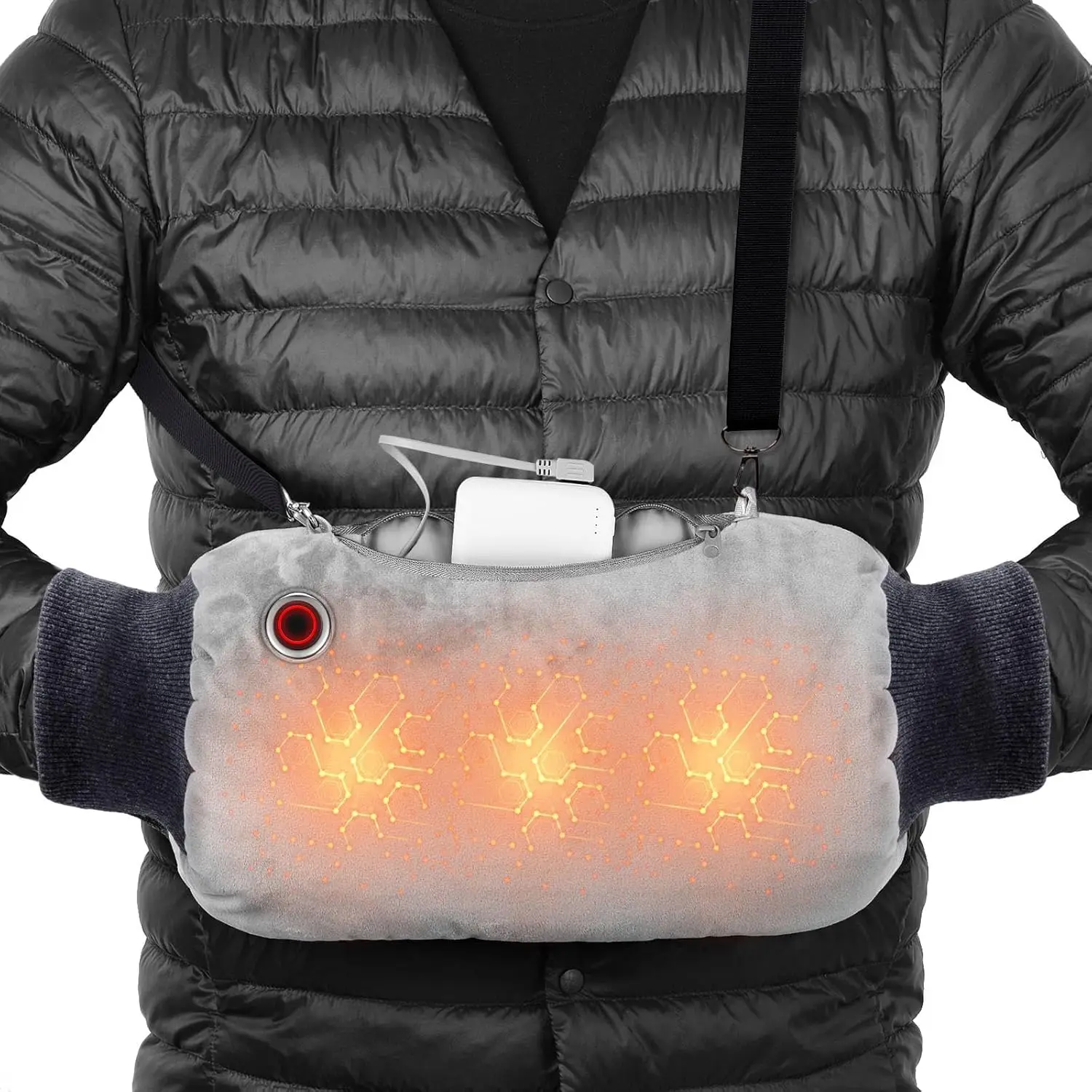 

Rechargeable Graphene Hand Warmers, 10000mAh Power Bank, 3 Heat Modes, Portable Heated Gloves for Men, Gift, Camping, Golf