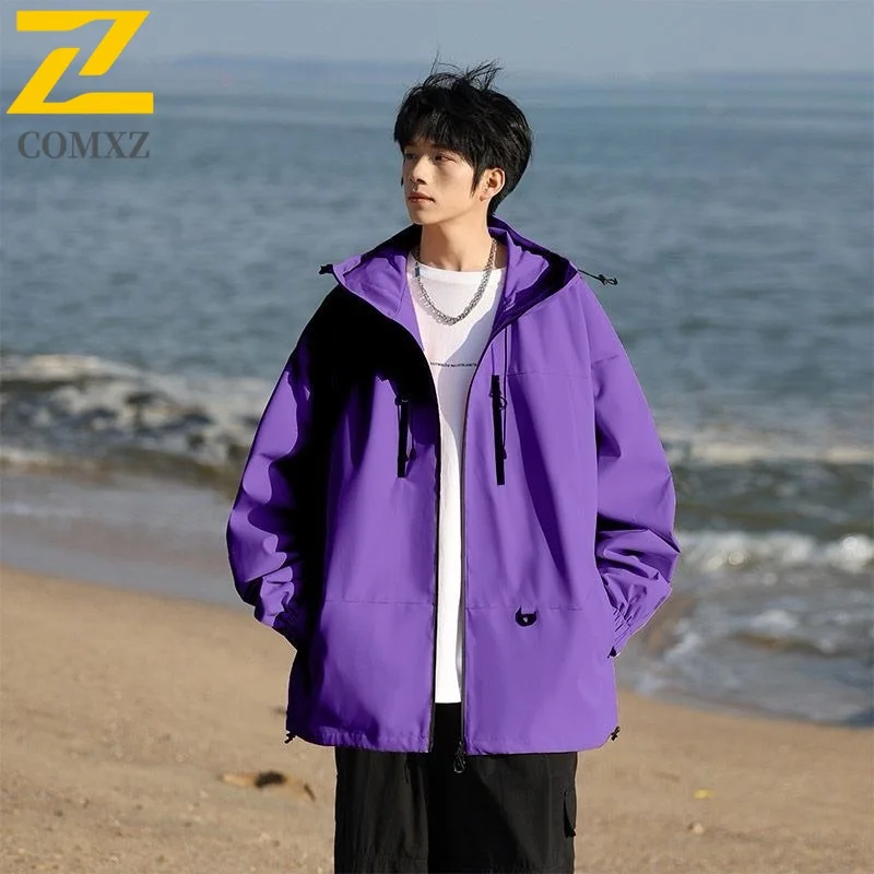 

Мужская легкая водонепроницаемая ветрозащитная университетская куртка для альпинизма, прогулочная стильная байкерская куртка для рыбалки, дышащее пальто для кемпинга