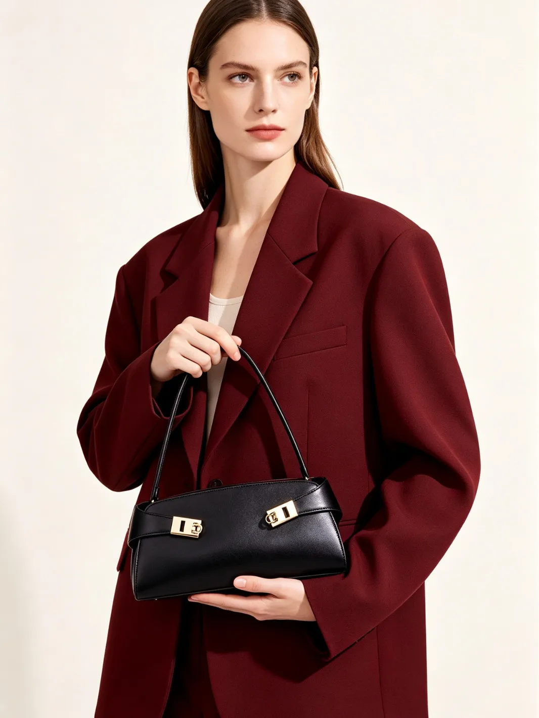 Genuine Leather New Korean Niche Women Bag, Luxury Commuter Shoulder Bag, Large Capacity Fashion Underarm Bag