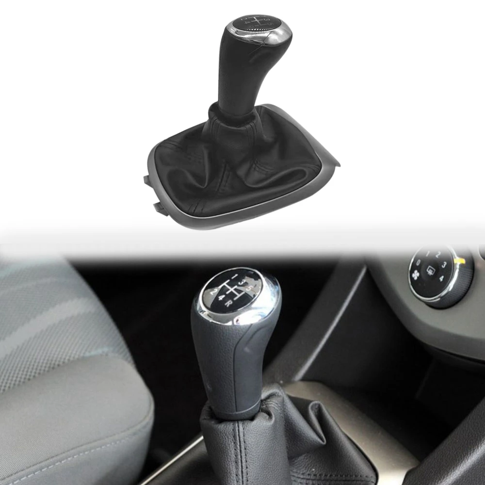 Manual 5 Speed Gear Stick Shift Lever Head Ball with Leather Boot for Chevrolet Aveo 2011-2014 1.4T