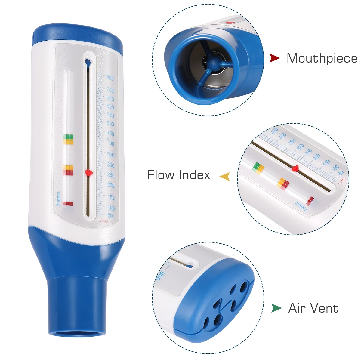 ULTECHNOVO Portable Spirometer Meter Meter Expiratory Flow for Lung Breath Function Monitor for Adult