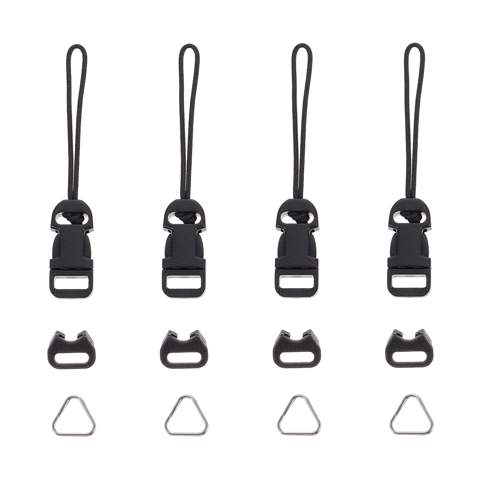 

8 pcs Camera Strap Buckle Durable Safe Long Time Use Simple Install Quick Release QD Connector Triangle Ring Accessories