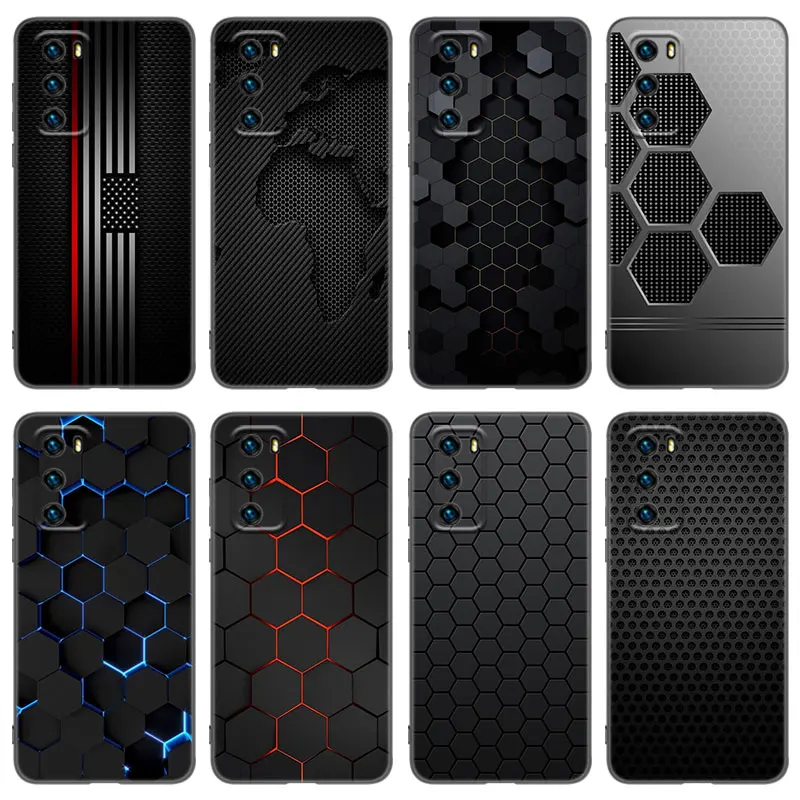 Car Carbon Fibre Line Phone Case For Huawei P8 P9 P10 P20 P30 P40 Lite 2017 P50 P Smart Pro Z S 2018 2019 2020 2021 Black Cover