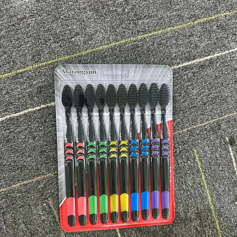 

20 зубных щеток с мягкой щетиной для взрослых, бамбуковая угольная щетина для глубокой очистки и газированного ухода за зубами, нежная на ощупь, компактная головка, полипропиленовый материал, инструменты для ухода за полостью рта, стильный дизайн зубной щ