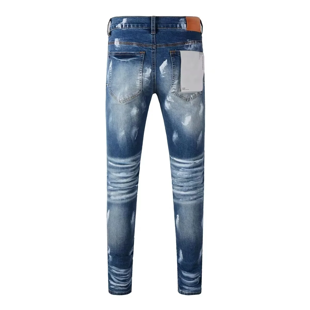 Fashion Purples Jeans Men denim pants distressed slim fitting color blue paint trend brand Repair Low Rise Skinny Denim pants