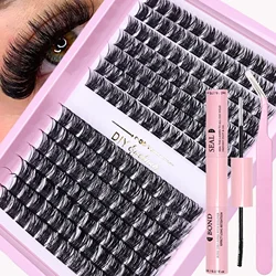 DIY Eyelash Set 168pcs Individual Lashes Cluster D Curl, 8-16mm Mix Lash Clusters with Lash Bond，Seal and Lash Applicator Tool