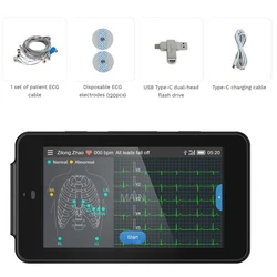 12-Lead Pocket ECG Machine 24-hour Handheld ECG Machine Glasgow ECG Data Analysis Report Adults & Pediatrics Cardiologists