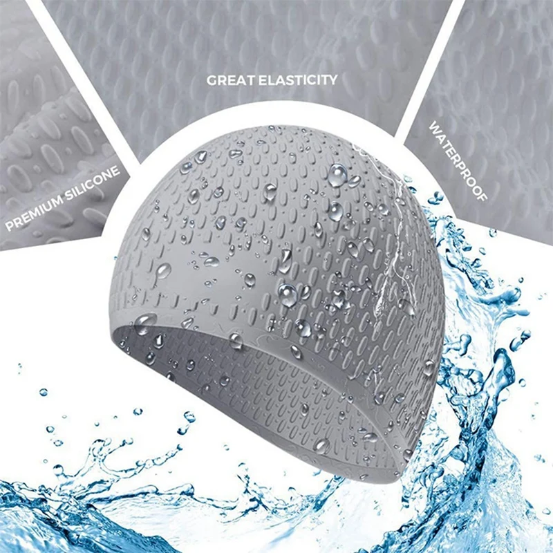 

Extra Large Waterproof Silicone Earmuffs For Adults, Men, Women And Children Ear Protection Swimming Caps