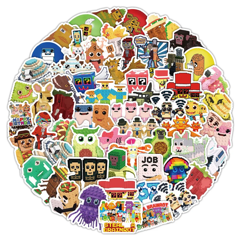 

72Pcs New Popular Games Steal a Brainrot Stickers for Luggage, Skateboarding, Mobile Phone, Sailing, and Far Voyage Stickers