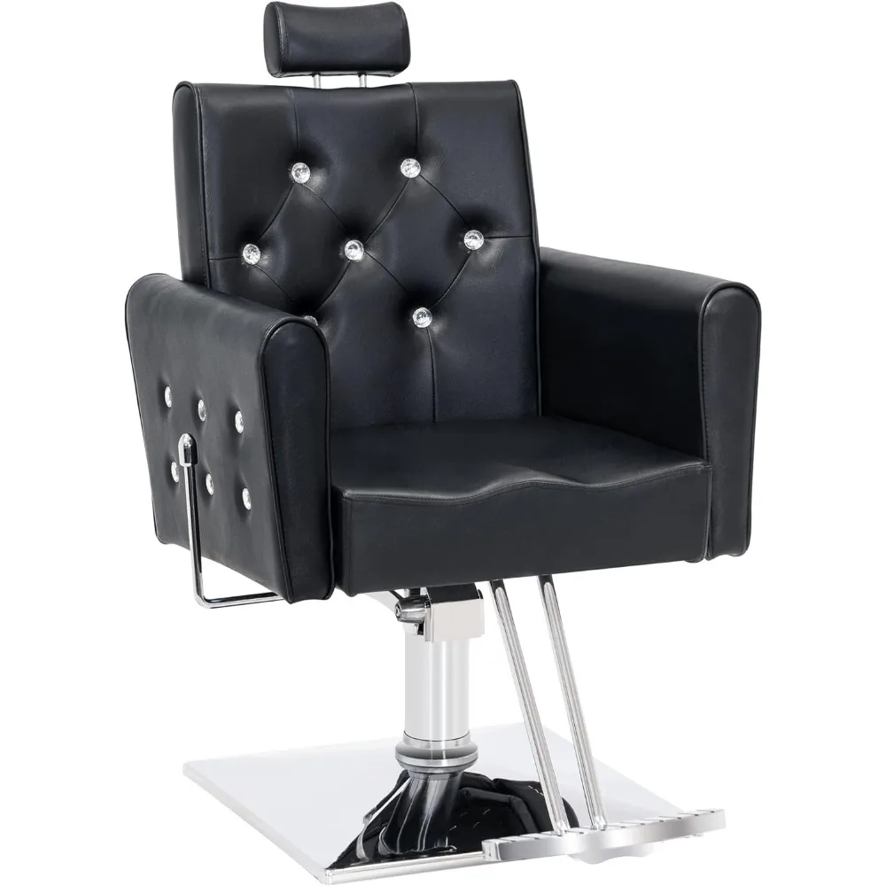 Classic Hydraulic Recliner Barber Chair Antique Hair Spa Salon Styling Beauty Equipment 3123 (Black)