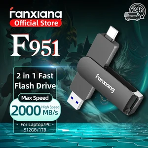 Fanxiang F951 2000 Mb/Dtk Solid State Pen Drive USB3. 2 Gen2x2 512 GB 1 TB 2 In 1 Tipe-C+USB-A Flash Drive Berkecepatan Tinggi untuk Ponsel Laptop 10 ssd flashdisk penjualan terbaik - №